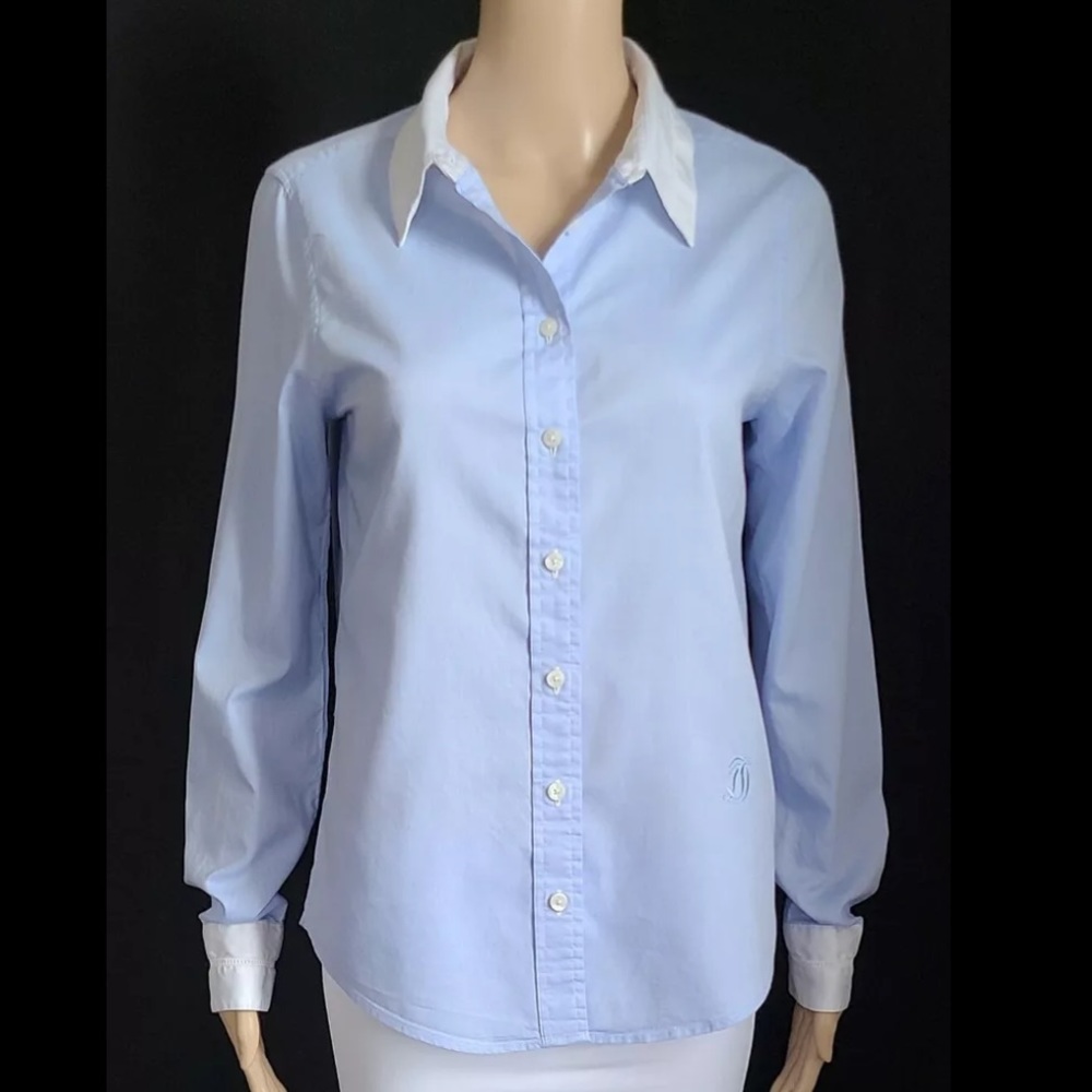 Draper James Contrast Collar Button Down Blouse style #T0W0230